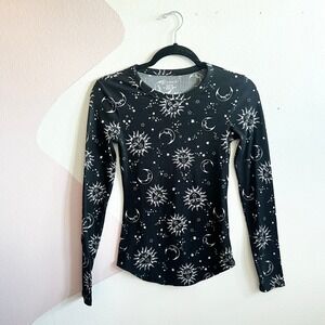 No Boundaries Black Celestial Long Sleeve Top Whimsigoth‎ Whimsical Witchy XS